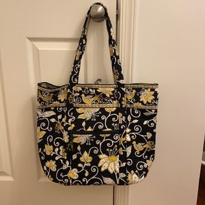 Vera Tote in Yellow Bird Pattern